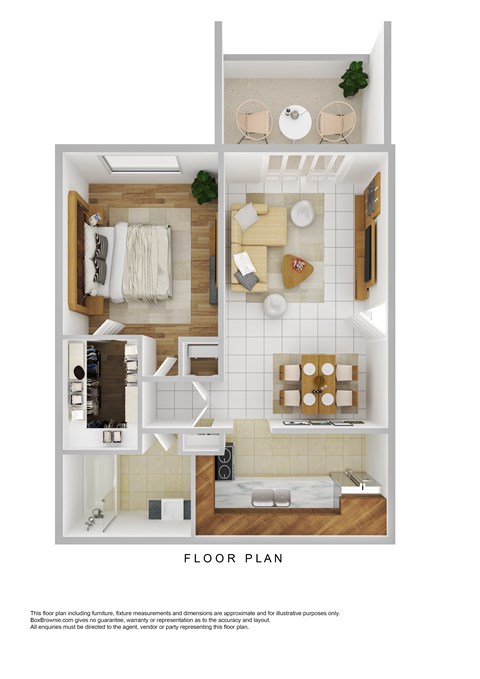 Floor plan for 1 bed, 1 bath, 830 sqft